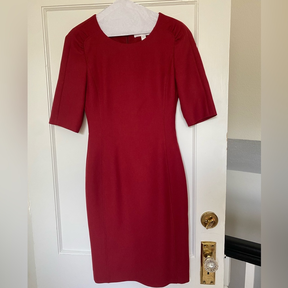 Boss Daletana Soft Twill Sheath Dress, Red (worn once) -